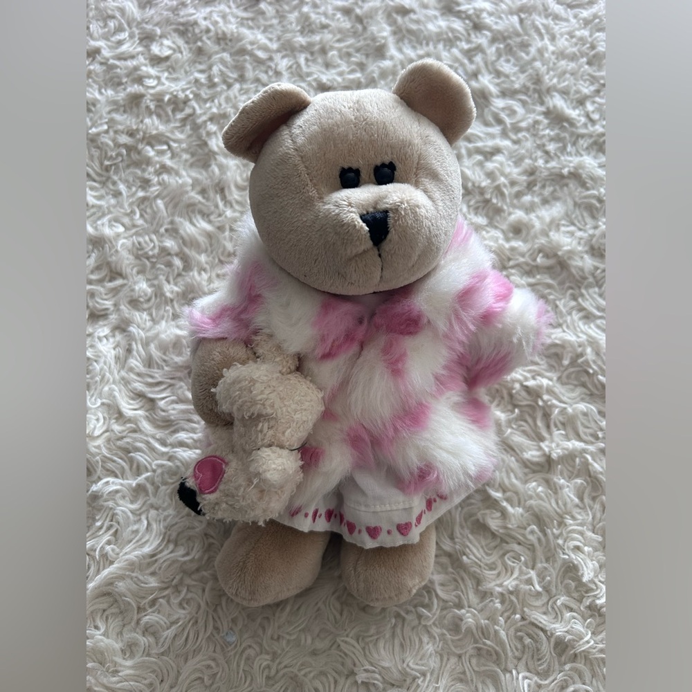 Starbucks Tan and Pink Stuffed Bear